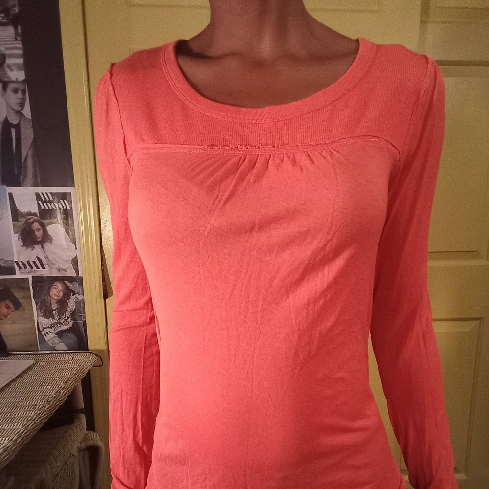 Coral orange basic long sleeve t shirt.extremely lightweight and soft. MOSSIMO.